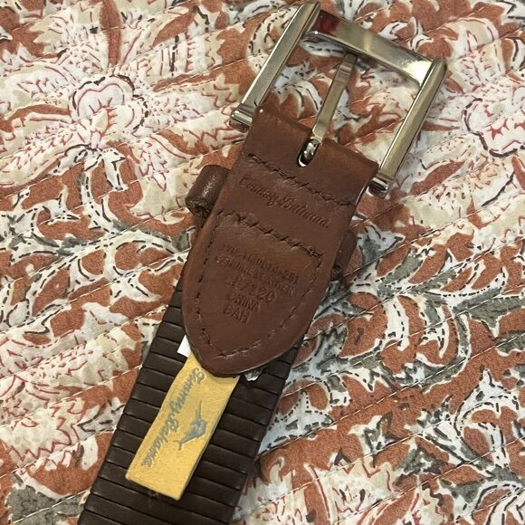 Tommy Bahama Braided Belt Mens Size 48 Brown Leather Inter-Woven Western Beach - Picture 3 of 8